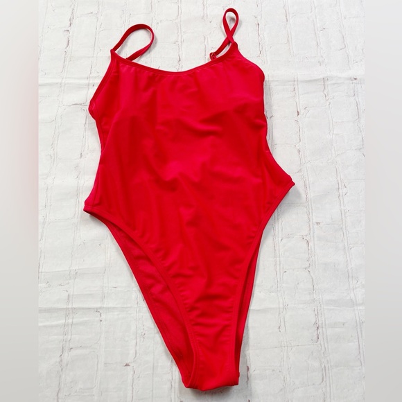 Wild Fable NWT red one piece swimsuit extra cheeky extra high leg multiple sizes - Picture 2 of 7